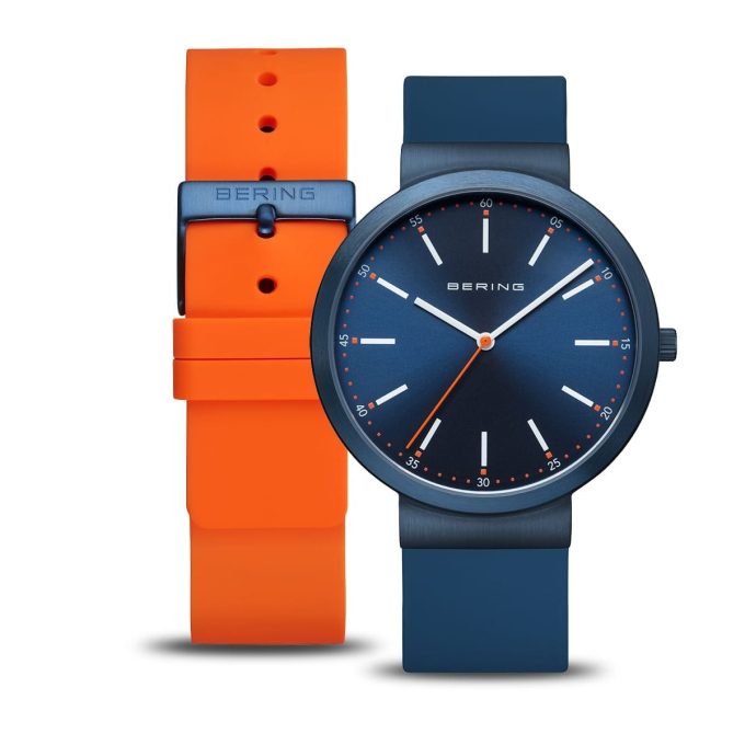 Bering Gents Midnight Steel Rubber Watch 10141-397