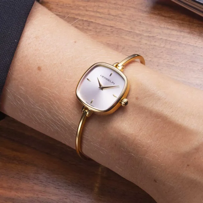 Herbelin Ladies Fil Square Bangle Watch 17207BP11