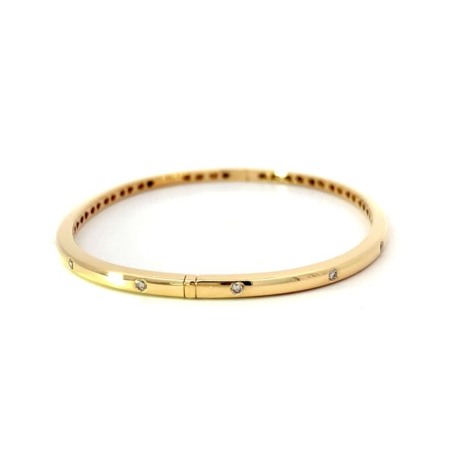18ct Yellow Gold Diamond Set Bangle