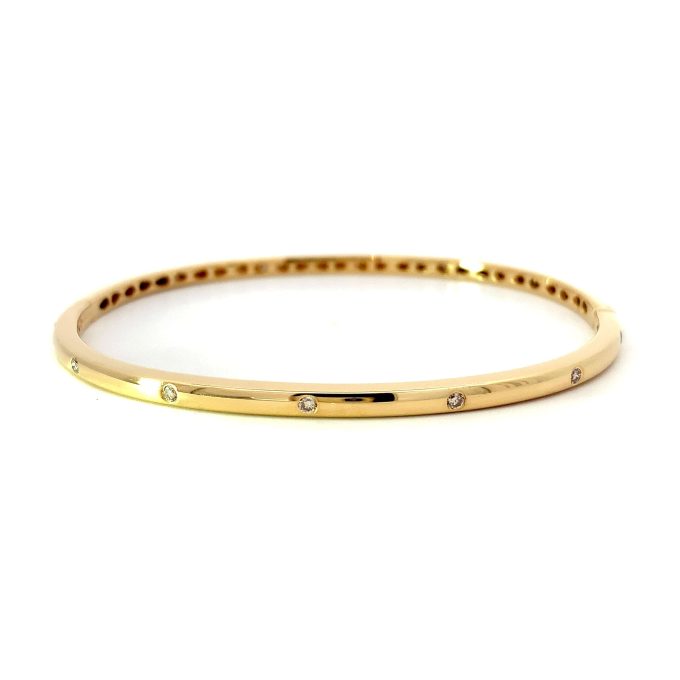 18ct Yellow Gold Diamond Set Bangle