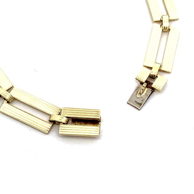 9ct Yellow Gold Flat Rectangular Link Bracelet