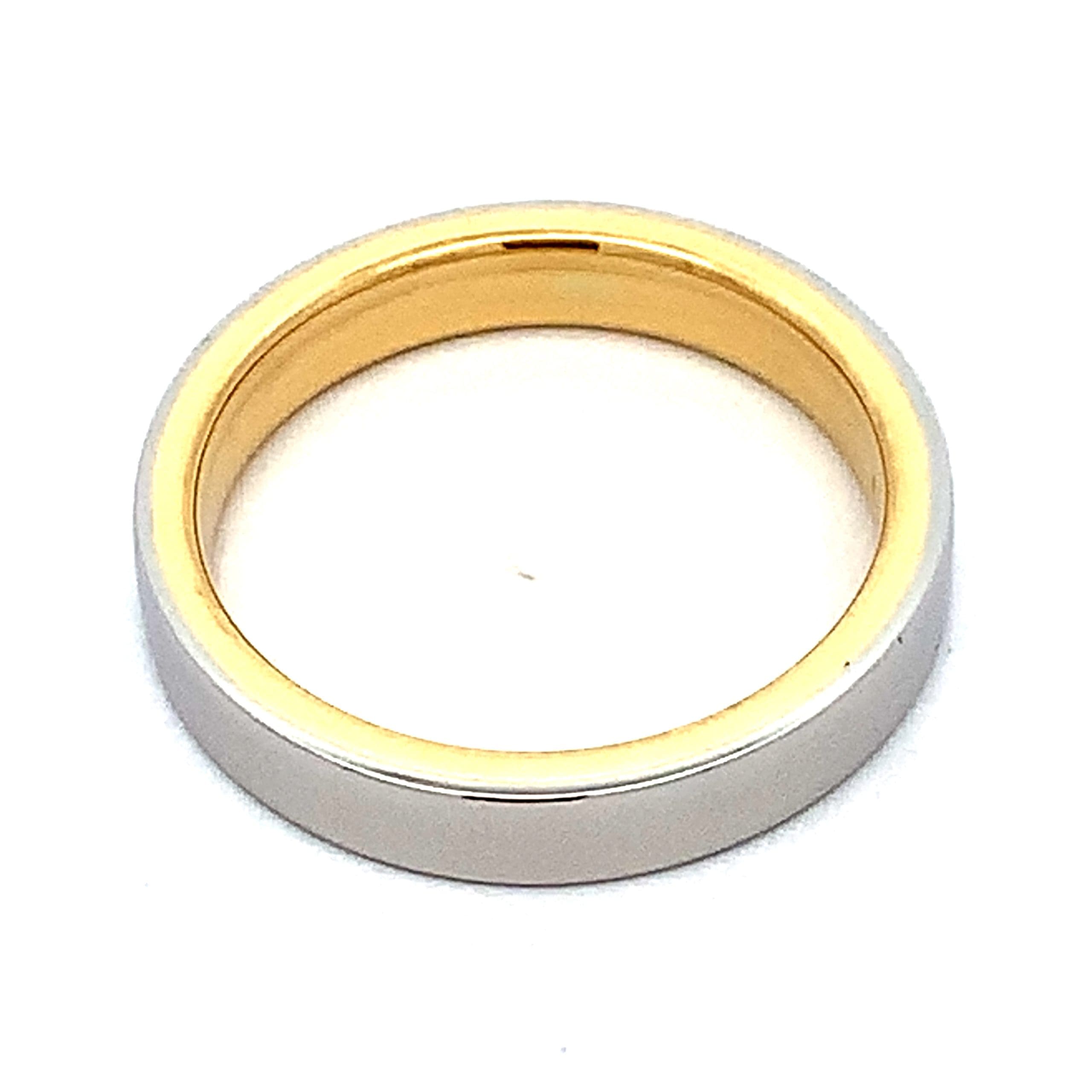 Platinum & Gold Gents Band - 3.7mm