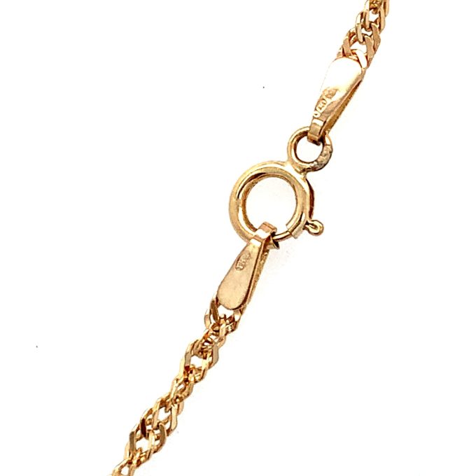 Yellow Gold Round Engraved Locket Necklace