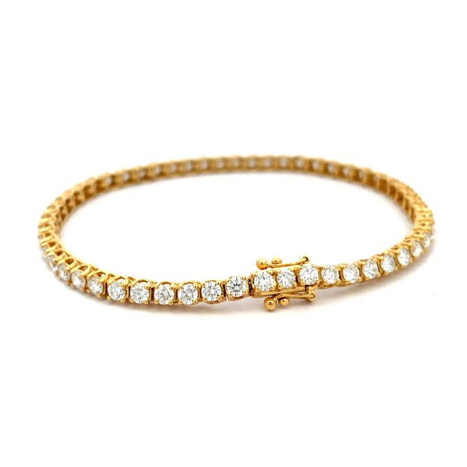 5.00ct Diamond Yellow Gold Tennis Bracelet