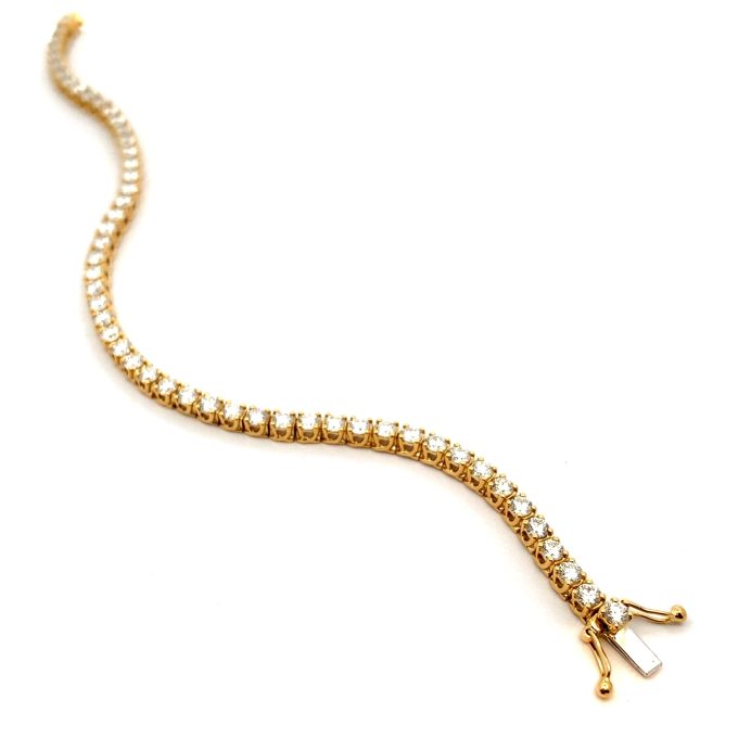 5.00ct Diamond Yellow Gold Tennis Bracelet