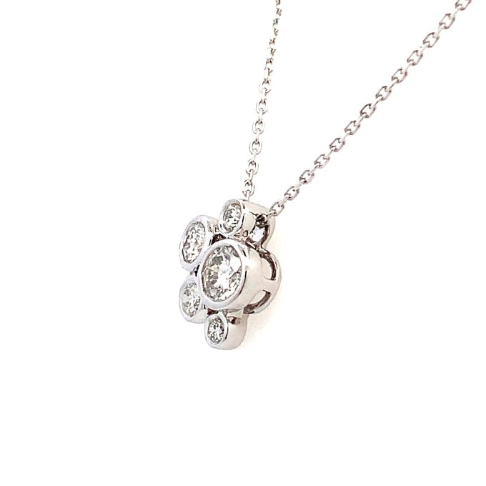 18ct White Gold Diamond Bubble Necklace