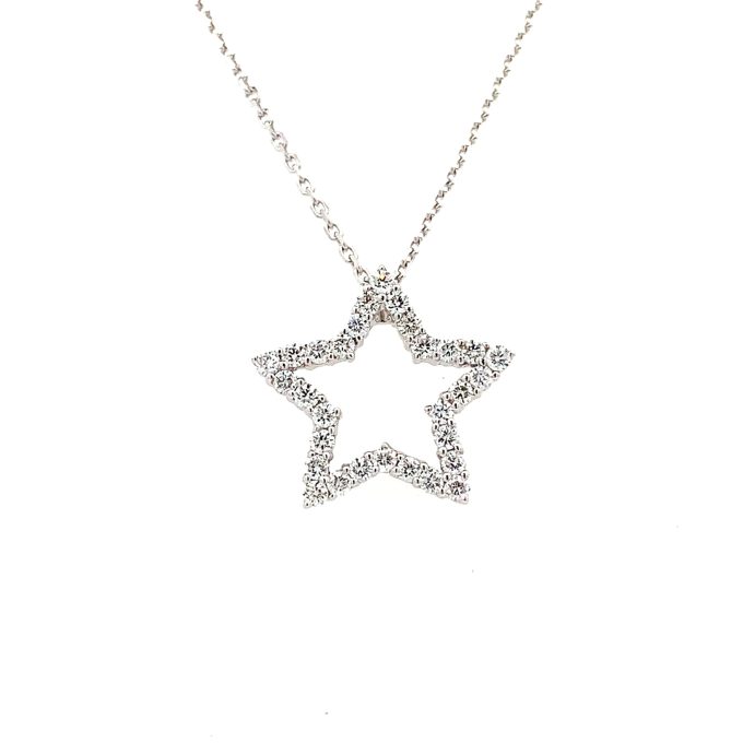18ct White Gold Diamond Star Necklace