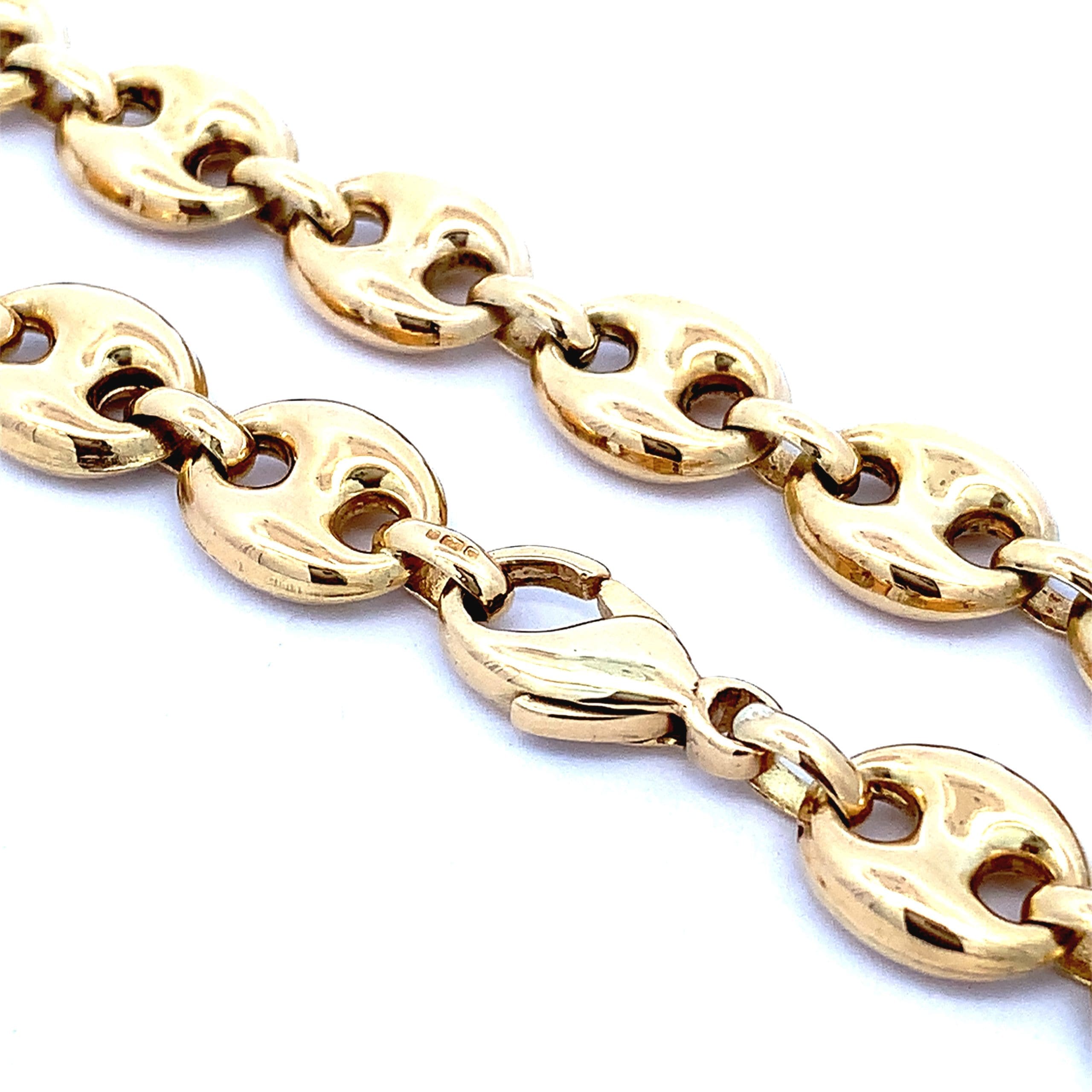 18ct Yellow Gold Anchor Link Chain - 20 Inch