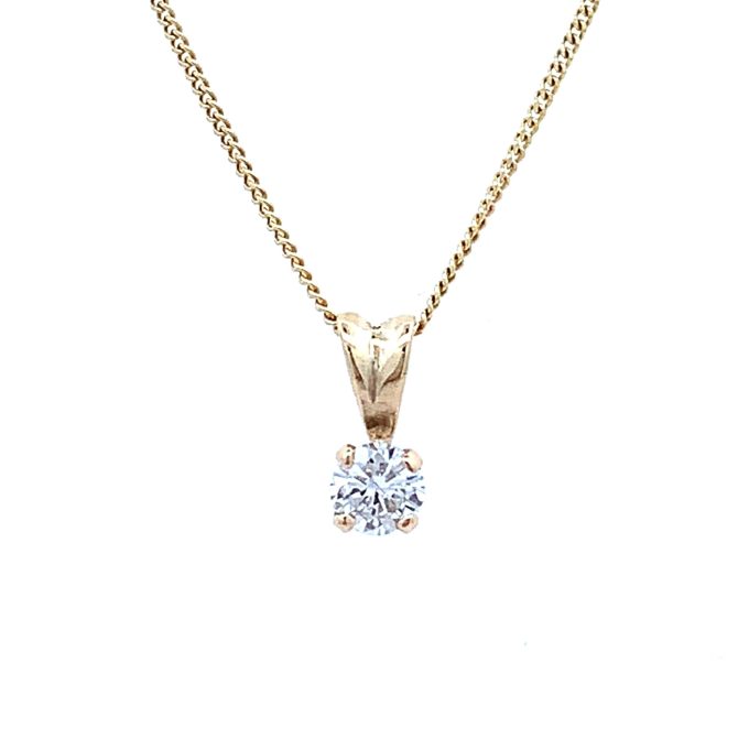 0.15ct Diamond Solitaire Yellow Gold Necklace