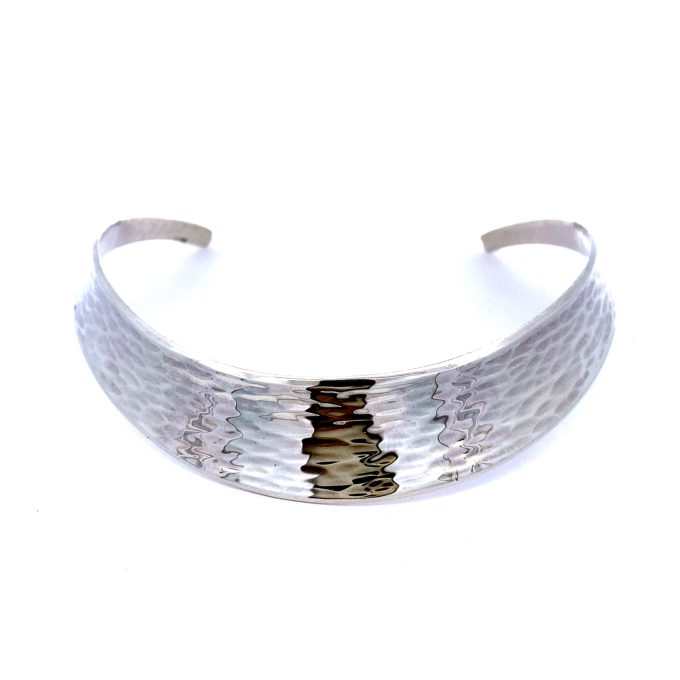Swedish Silver Hammered Texture Torque Necklace