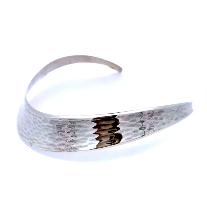 Swedish Silver Hammered Texture Torque Necklace