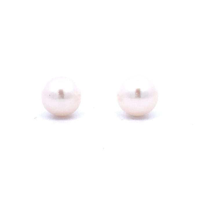 White Pearl Stud Earrings