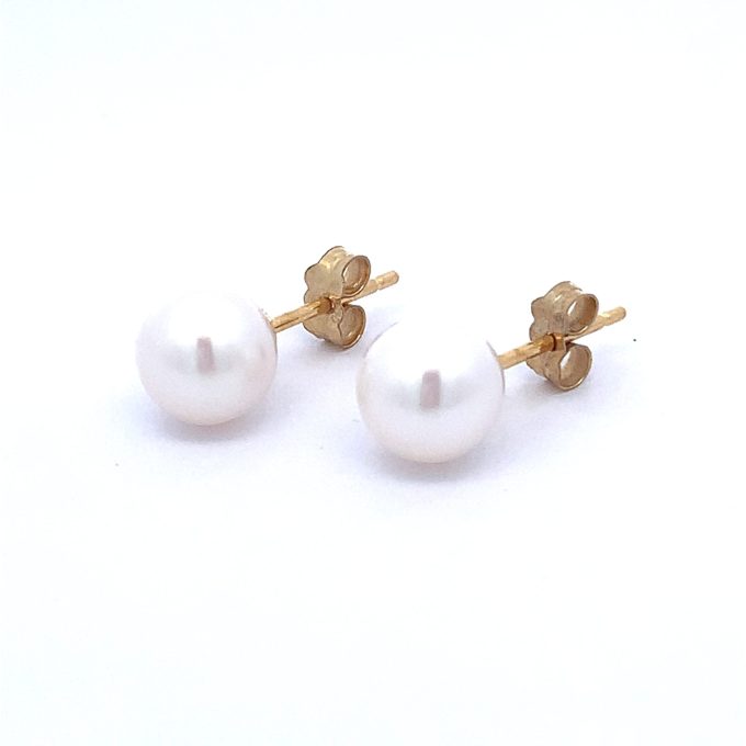 White Pearl Stud Earrings