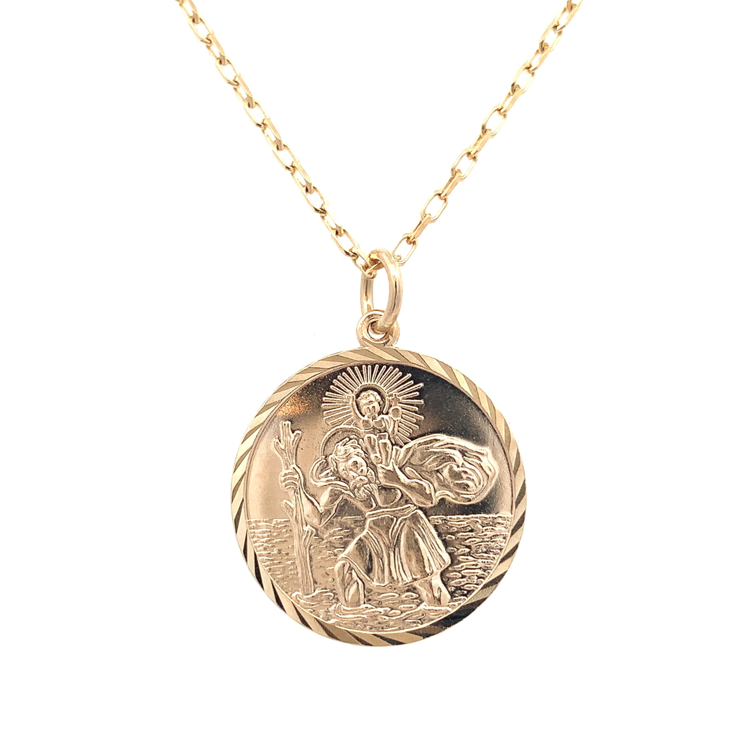 Large 9ct Gold St. Christopher Necklace