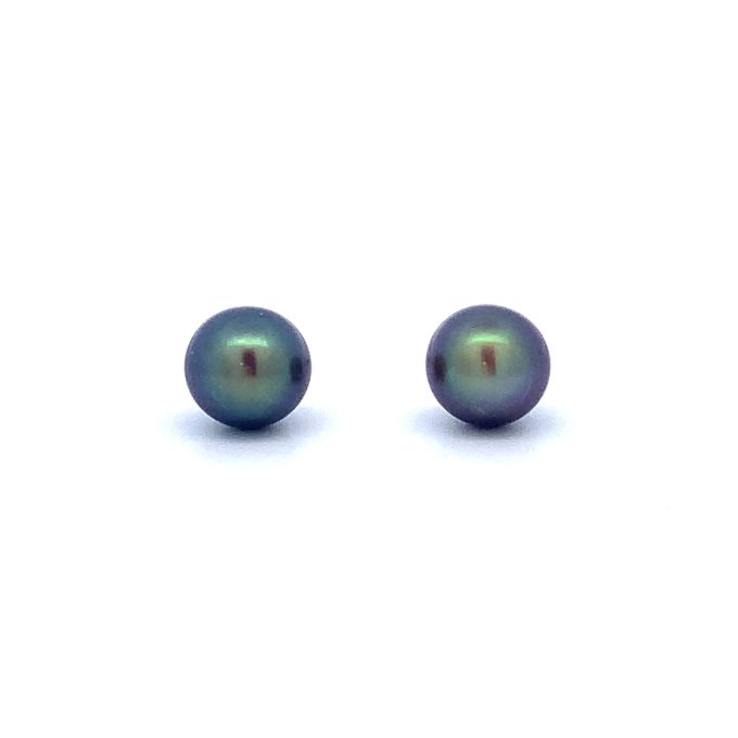 9ct Gold Small Peacock Pearl Stud Earrings