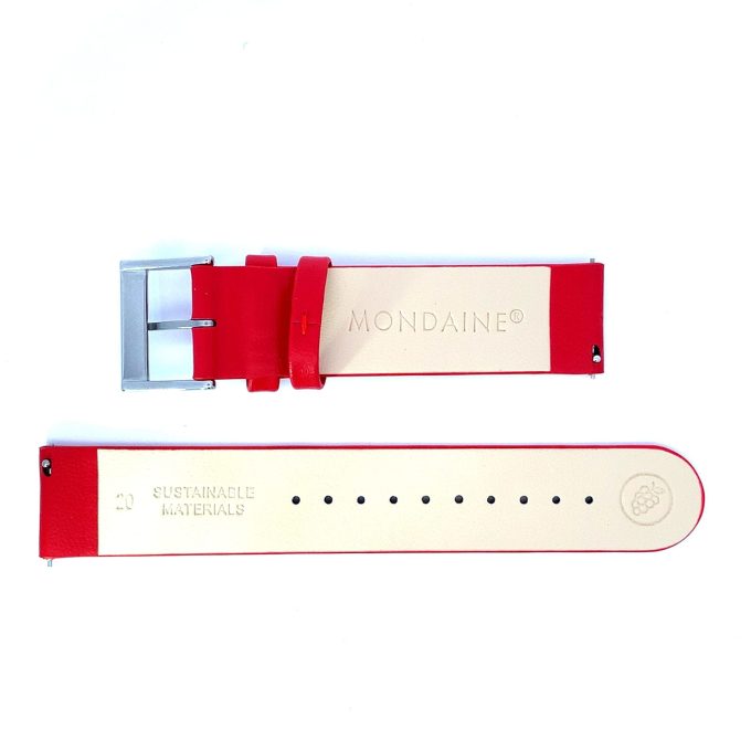 Mondaine 20mm Red Vegan Watch Strap