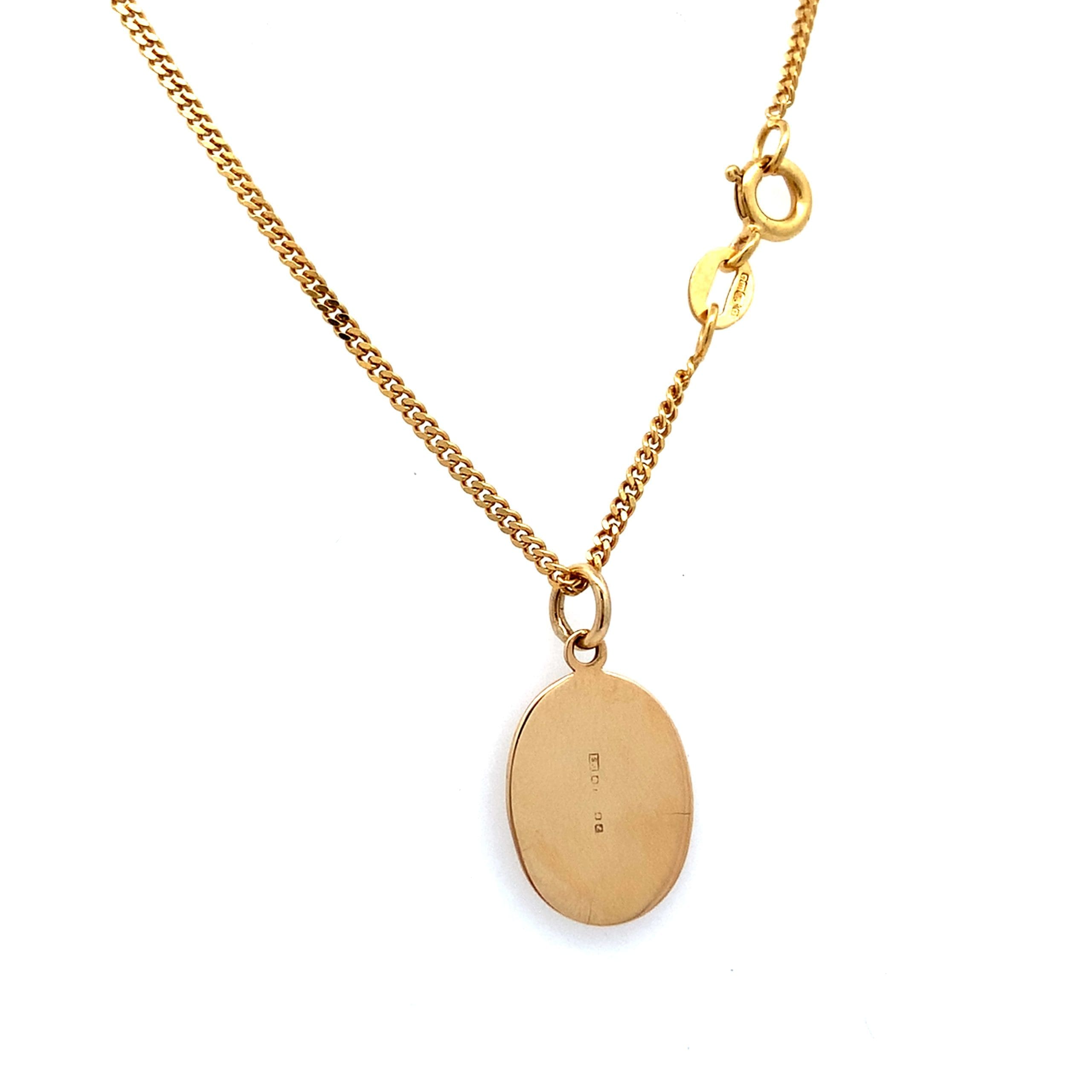 Gold Oval St. Christopher Necklace