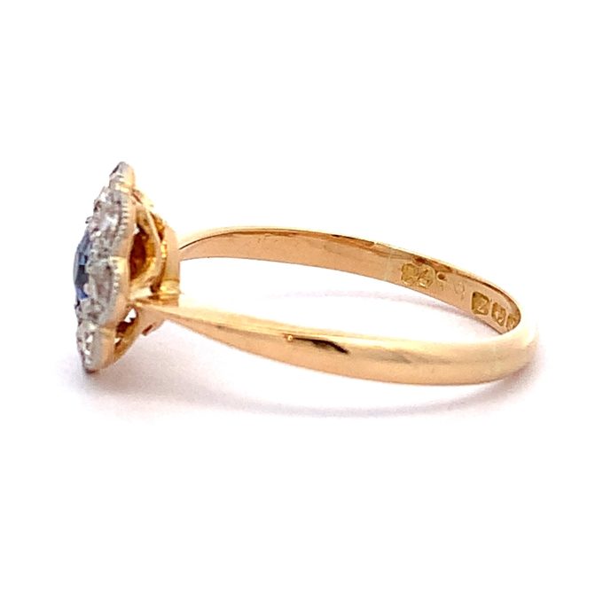 Vintage Sapphire and Diamond Daisy Ring