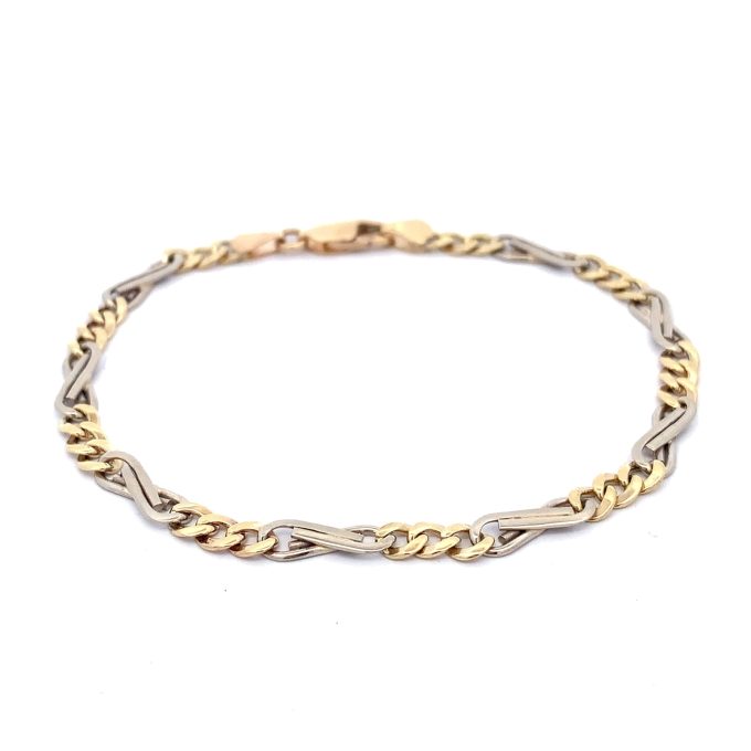 9ct Two Tone Gold Infinity Link Bracelet