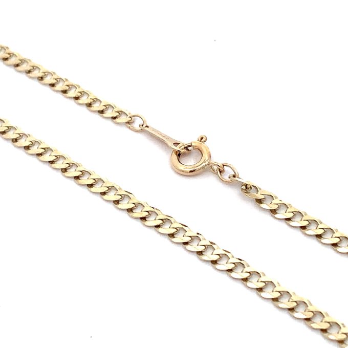 9ct Yellow Gold Bombe Curb Link Chain - 24 Inch