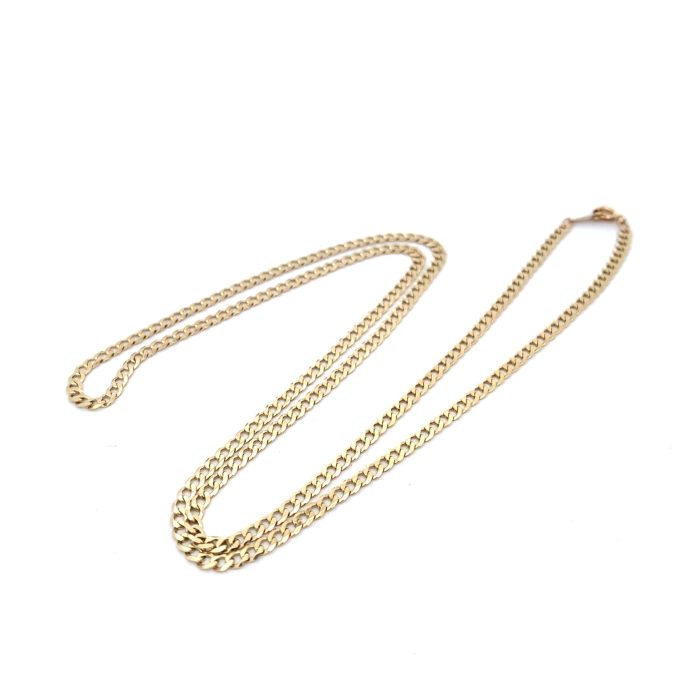 9ct Yellow Gold Bombe Curb Link Chain - 24 Inch