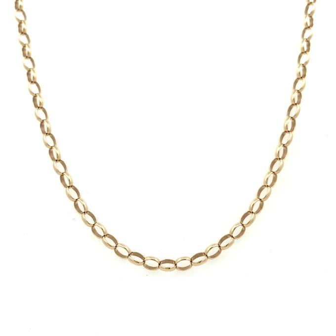 9ct Yellow Gold Open Belcher Link Chain - 24 Inch