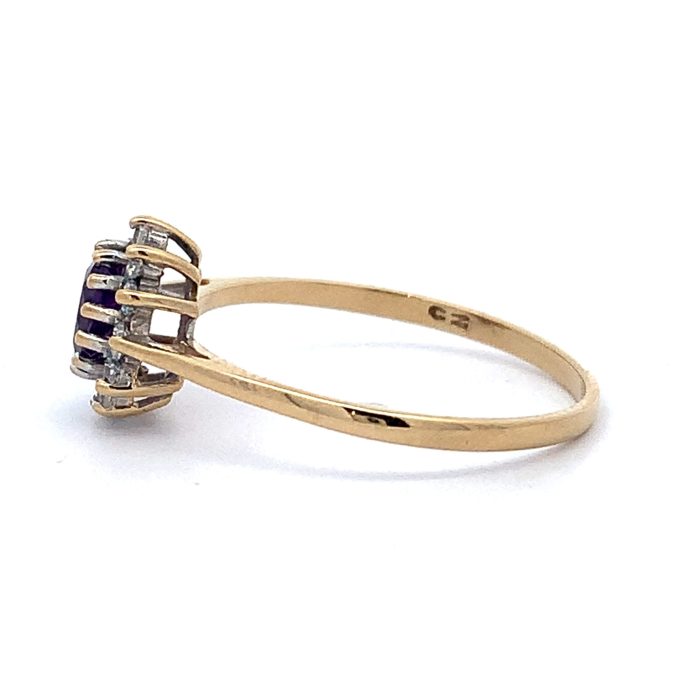 Amethyst and CZ Cluster Ring