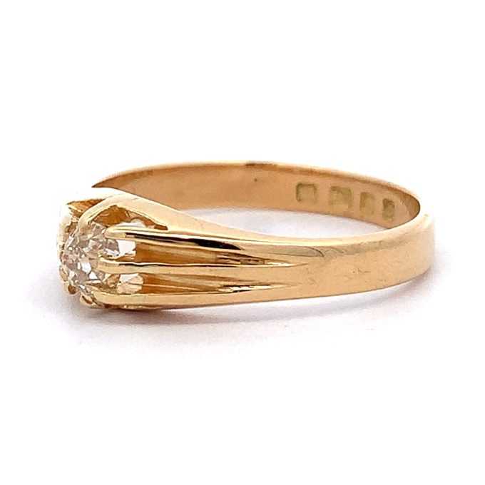 Antique Mine Cut Diamond Solitaire Ring