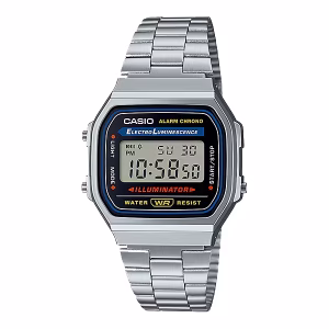 Casio Vintage Black Dial Steel Watch A168WA-1YES