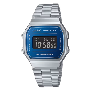 Casio Vintage Blue Dial Steel Watch A168WEM-2BEF