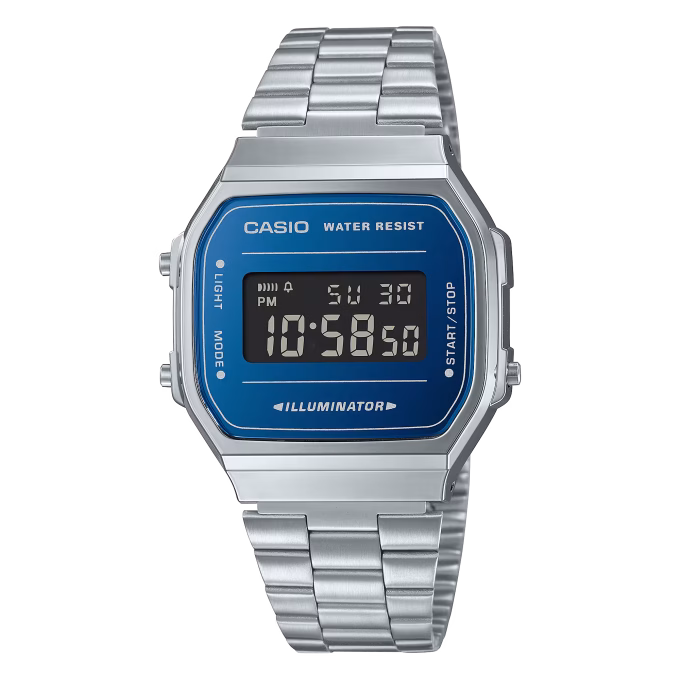 Casio Vintage Blue Dial Steel Watch A168WEM-2BEF