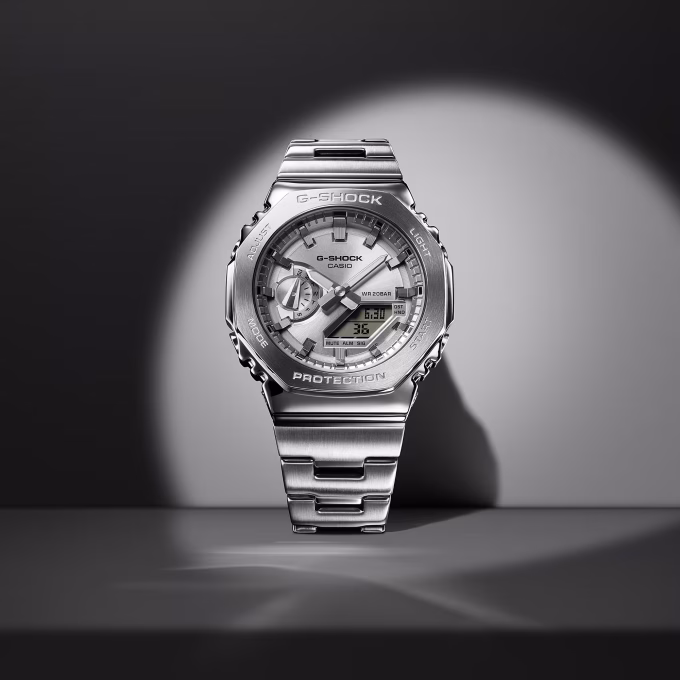 Casio Silver Dial G-Steel Watch GM-2110D-7AER