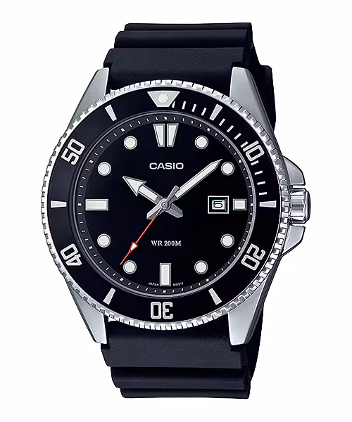 Casio Black Diver Steel Watch MDV-107-1A1VEF