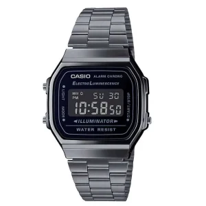 Casio Vintage Black Digital Steel Watch A168WEGG-1BEF