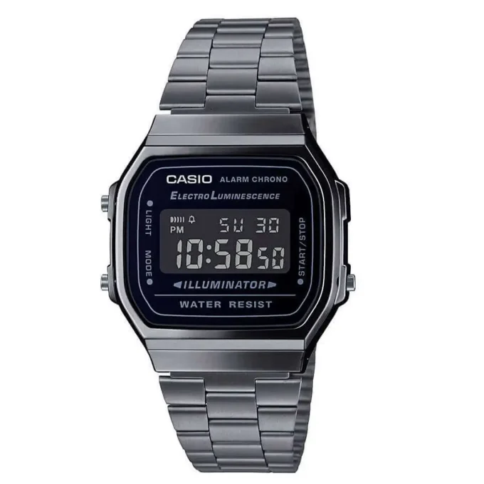 Casio Vintage Black Digital Steel Watch A168WEGG-1BEF