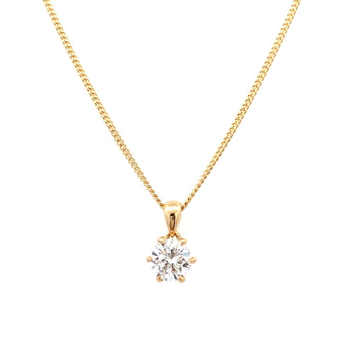 0.53ct Diamond Solitaire 18ct Gold Necklace