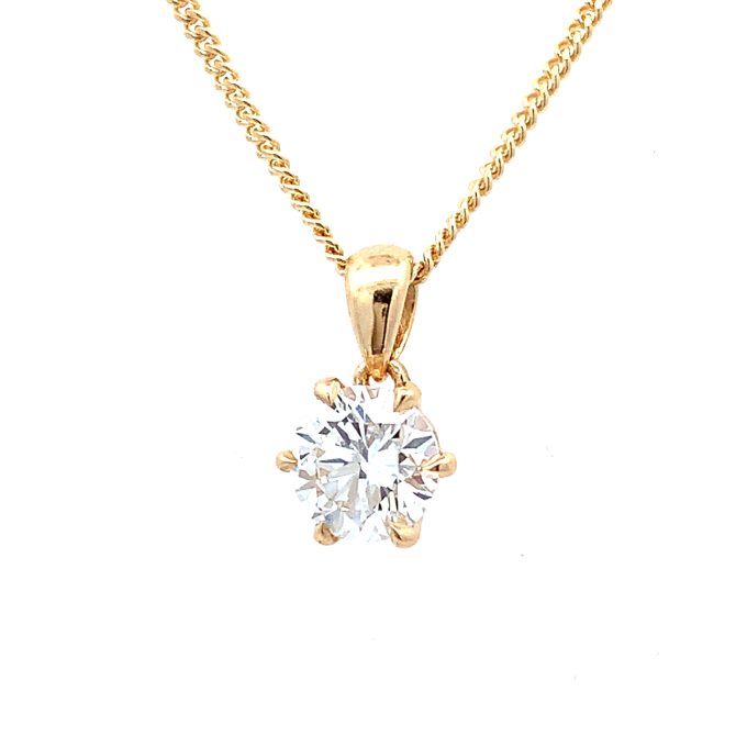 0.53ct Diamond Solitaire 18ct Gold Necklace