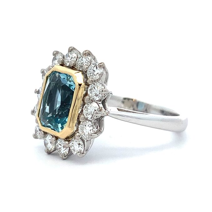 2.02ct Aquamarine and Diamond Dress Ring