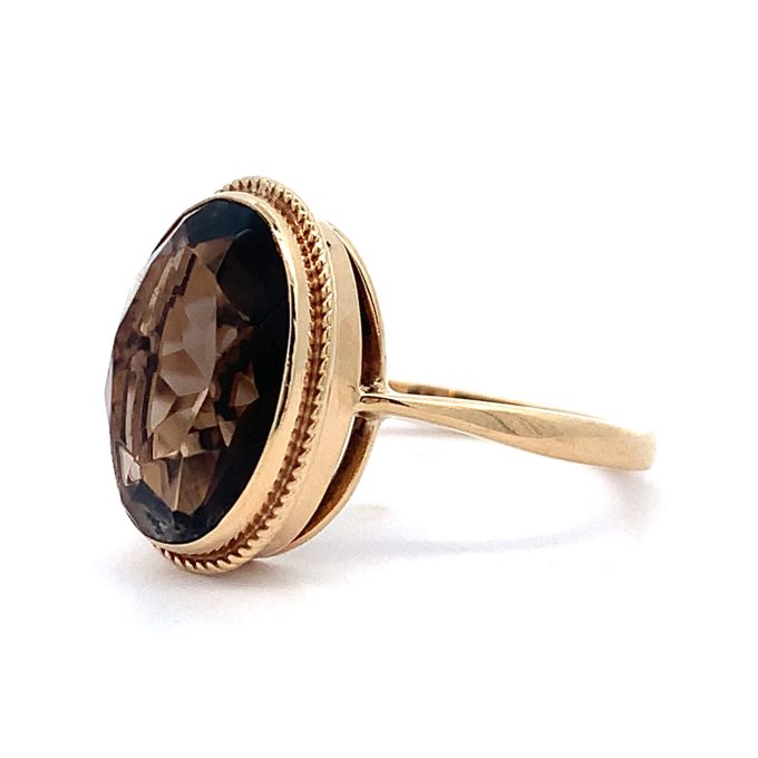 Vintage Yellow Gold Smoky Quartz Ring