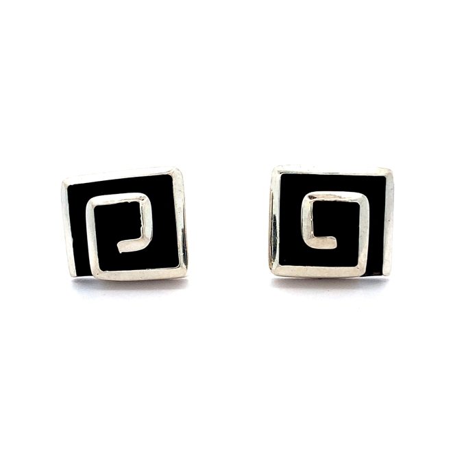 Silver Spiral Stud Earrings