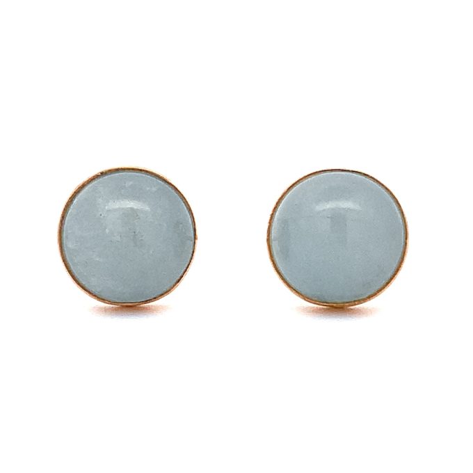 18ct Yellow Gold Aquamarine Stud Earrings