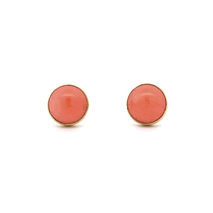 18ct Yellow Gold Coral Stud Earrings