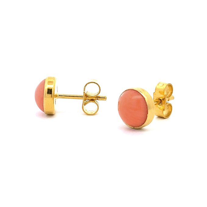 18ct Yellow Gold Coral Stud Earrings