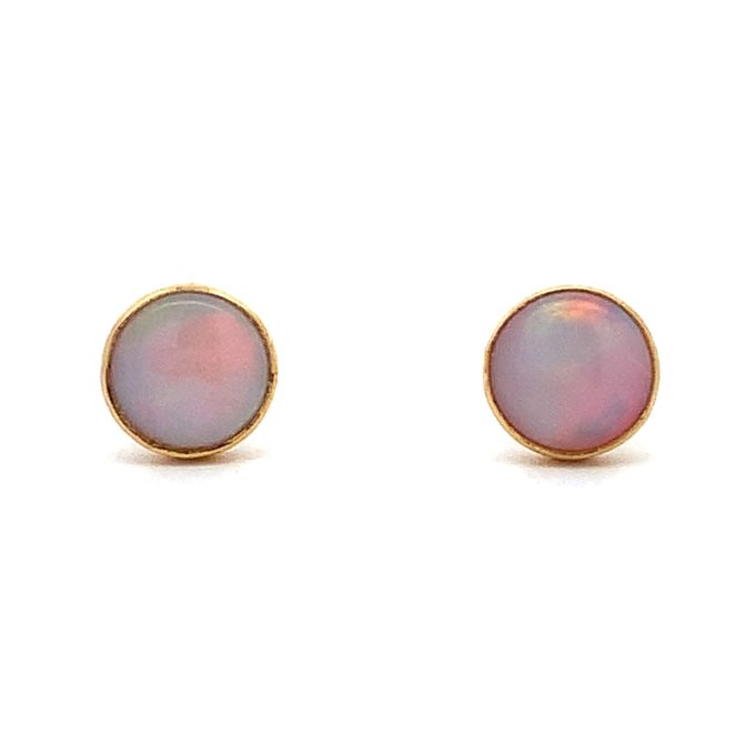 18ct Yellow Gold Opal Stud Earrings