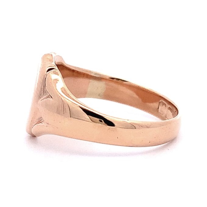 Antique Rose Gold Shield Top Signet Ring