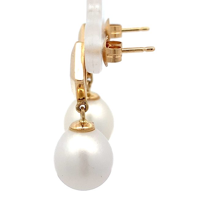 Black Opal and Pearl Drop Earrings