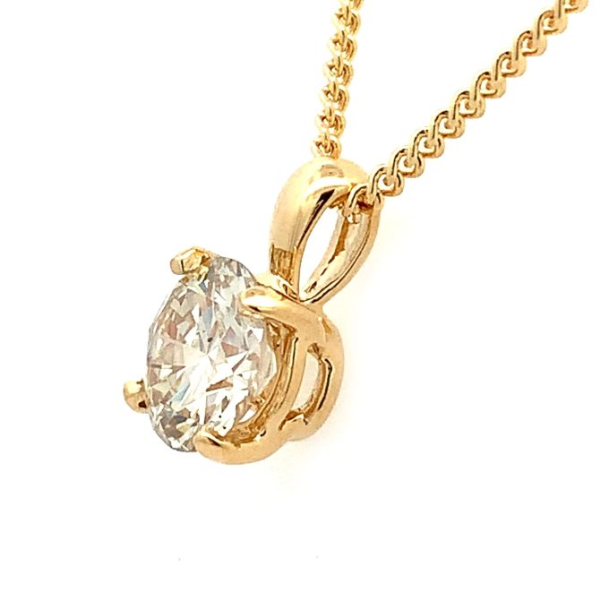 1.32ct Diamond Solitaire Yellow Gold Necklace