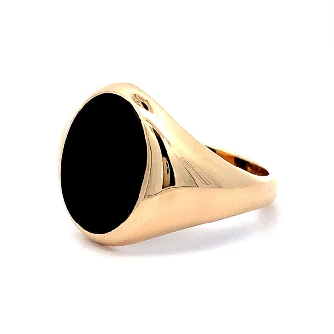 9 Carat Yellow Gold Onyx Signet Ring