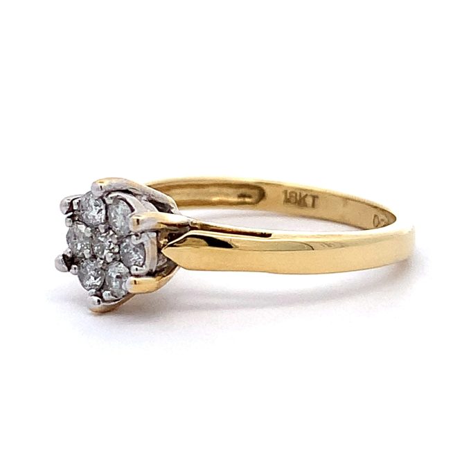 18ct Yellow Gold Diamond Cluster Ring