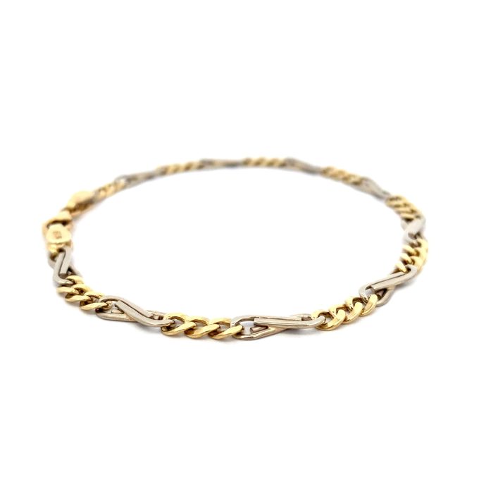 9ct Two Tone Gold Infinity Link Bracelet
